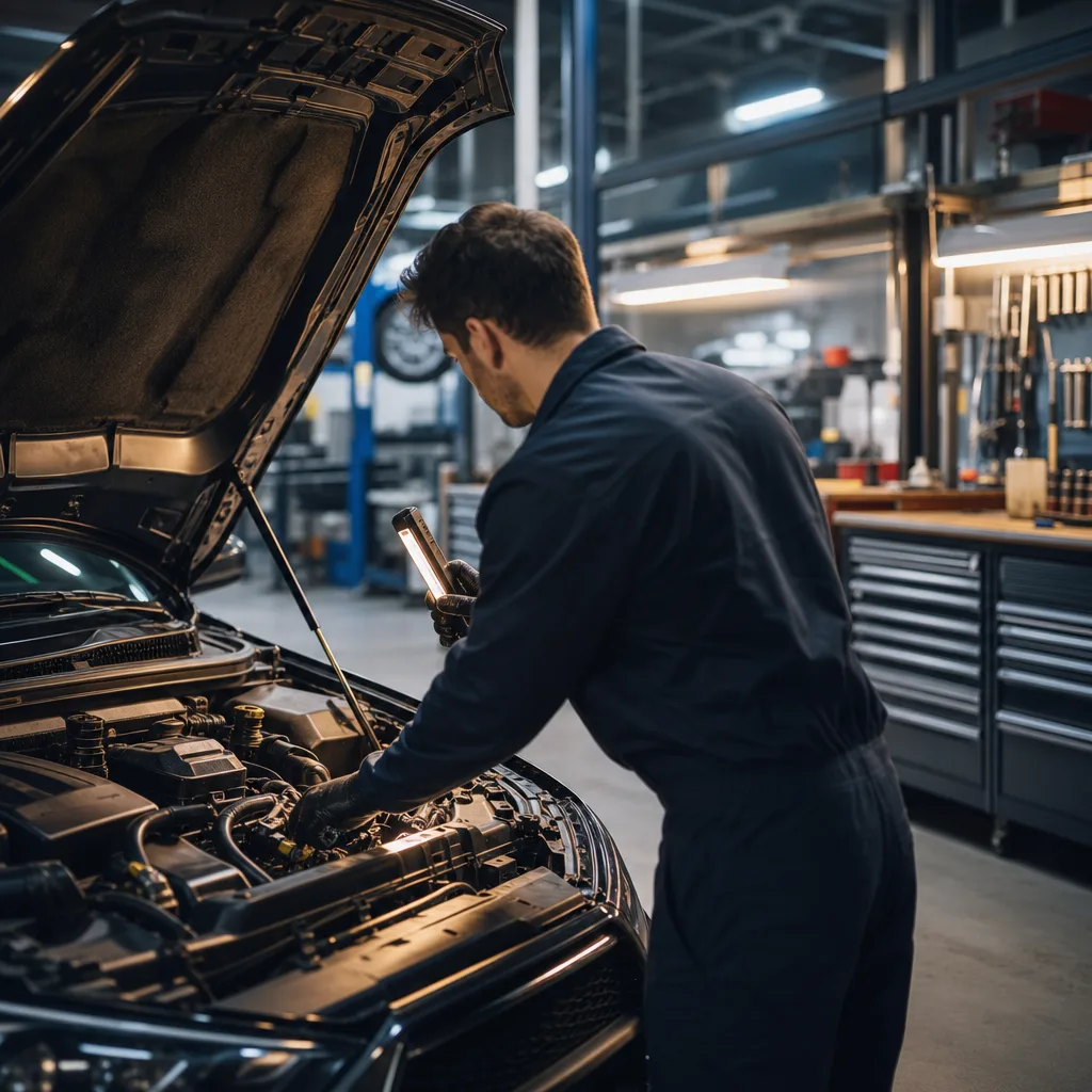 Mechaniker prüft ein Auto in einer Werkstatt, Preisvergleich 2026