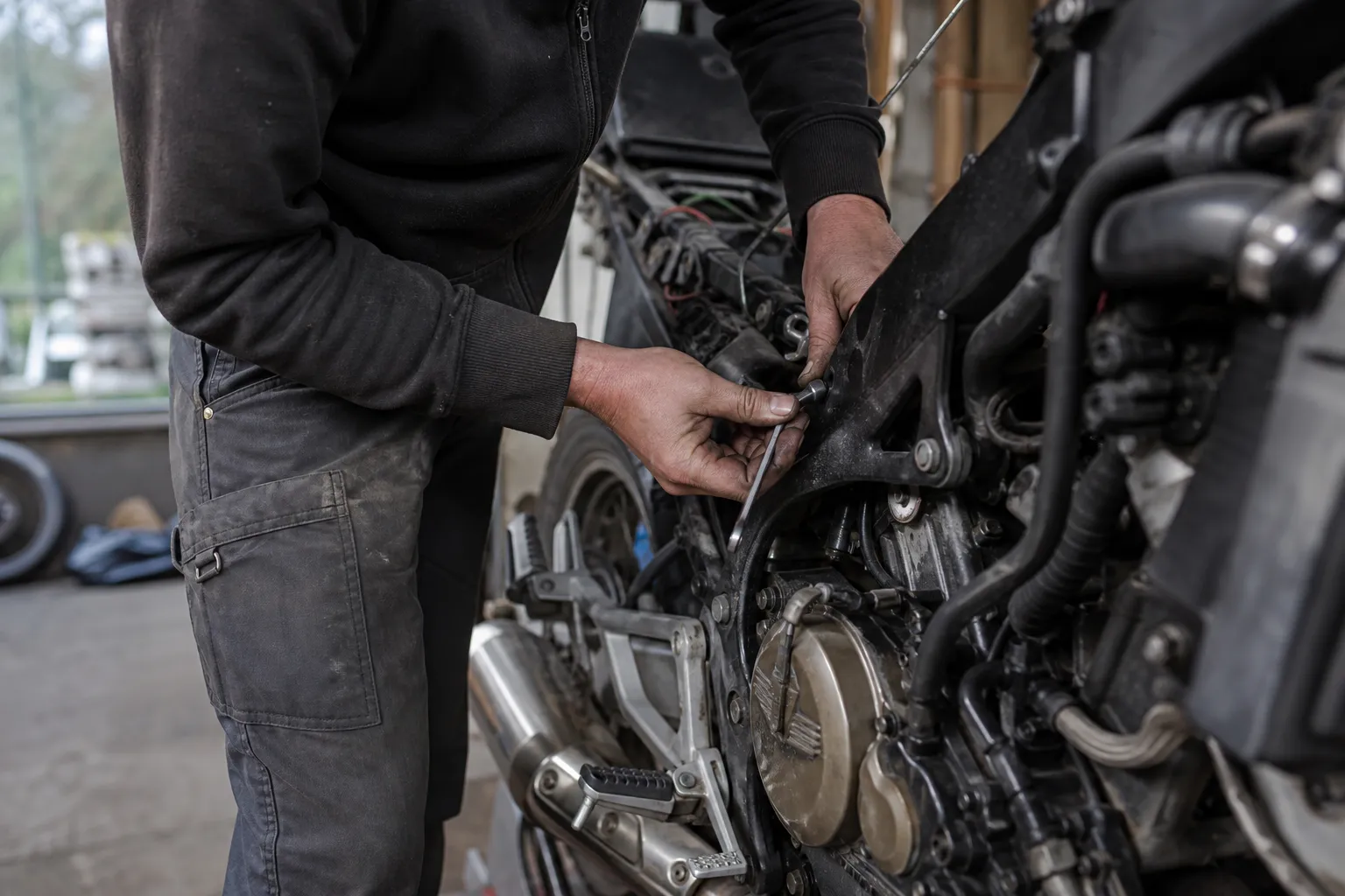 Motorrad-Reparatur